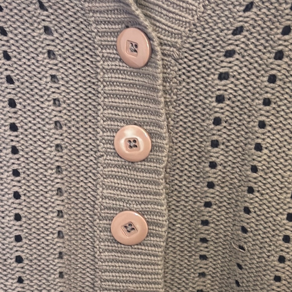 Hillard & Hanson Vintage Brown V-Neck Cardigan Sweater Cable Knit - Picture 4 of 7